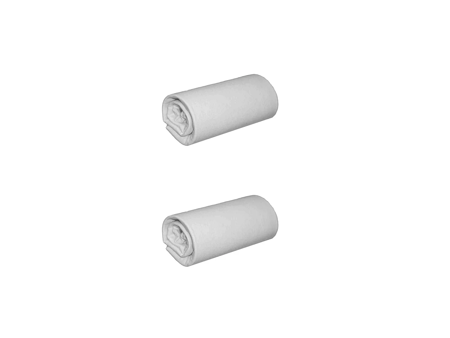 Lot de 2 draps housses jersey gris bonnet 30 cm 100% coton biologique 90x200