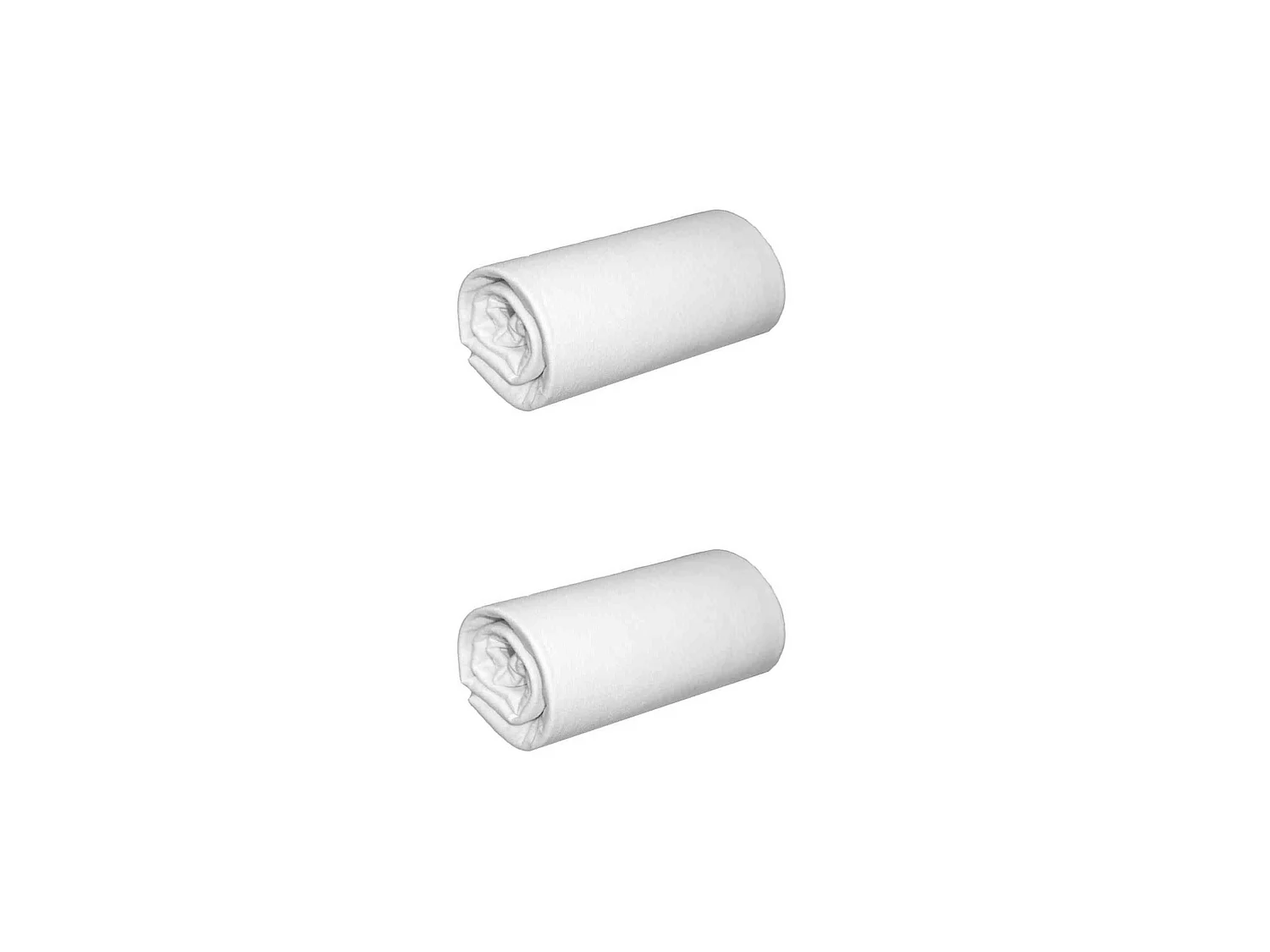 Lot de 2 draps housses jersey blancs bonnet 30 cm 100% coton biologique 80x200