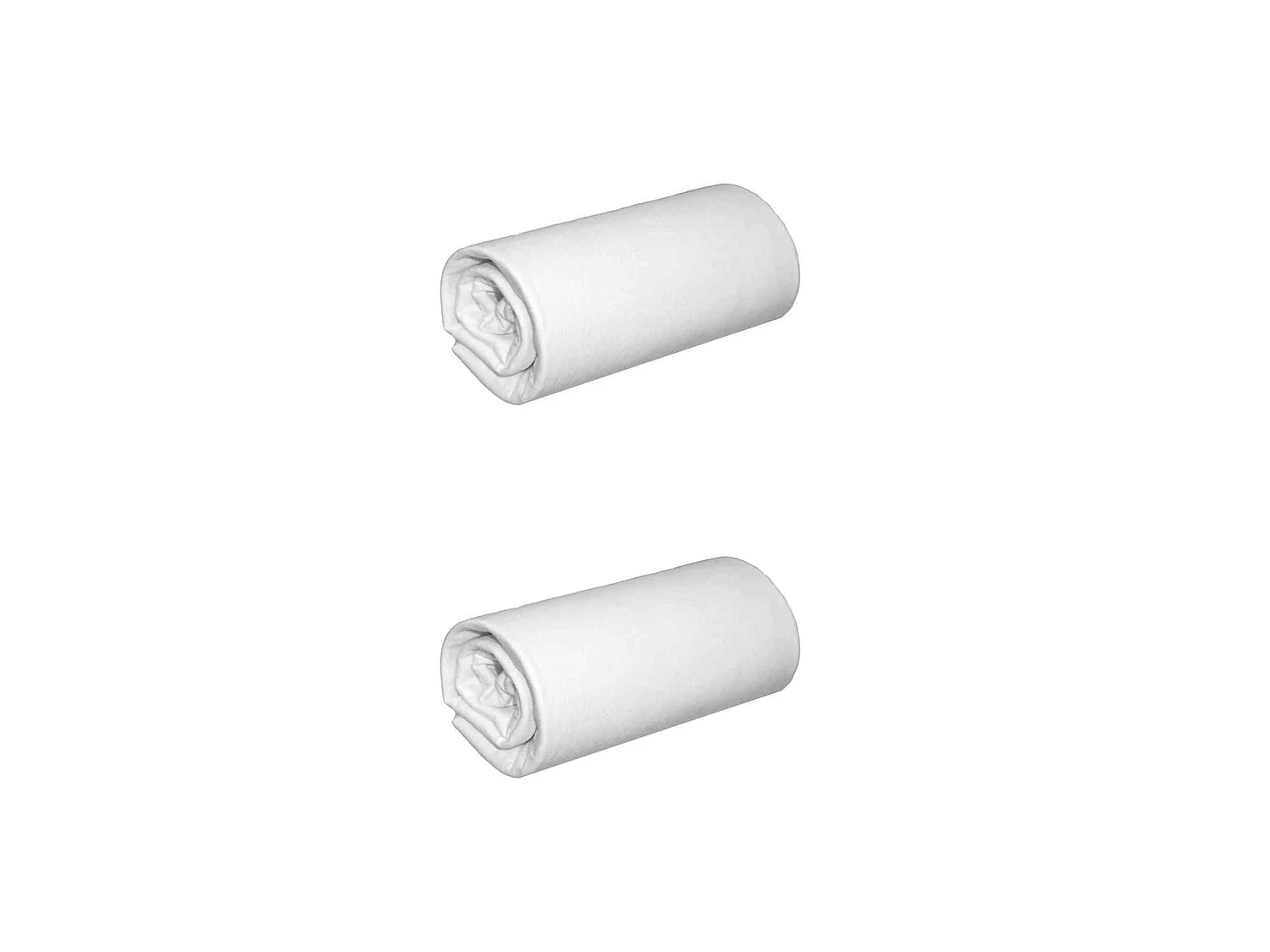 Lot de 2 draps housses jersey blancs bonnet 30 cm 100% coton biologique 80x200