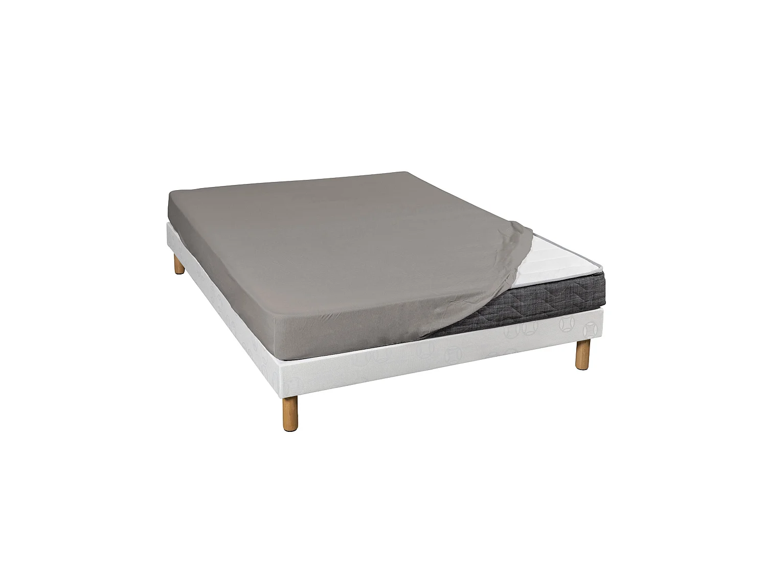 Drap housse gris jersey coton Lycra Tencel 140x190 à 160x220