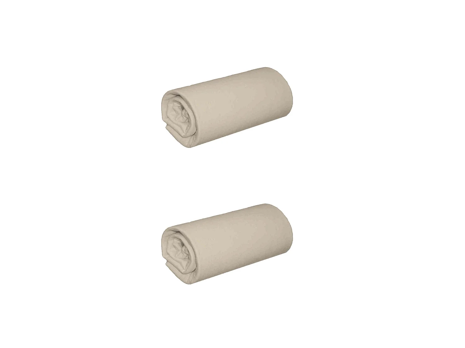 Lot de 2 draps housses jersey beige bonnet 30 cm 100% coton biologique 200x200