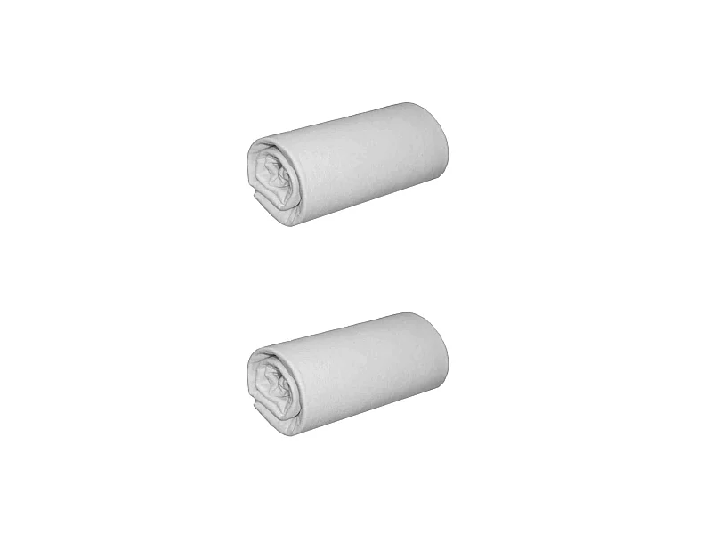 Lot de 2 draps housses jersey gris bonnet 30 cm 100% coton biologique 70/80x190/200