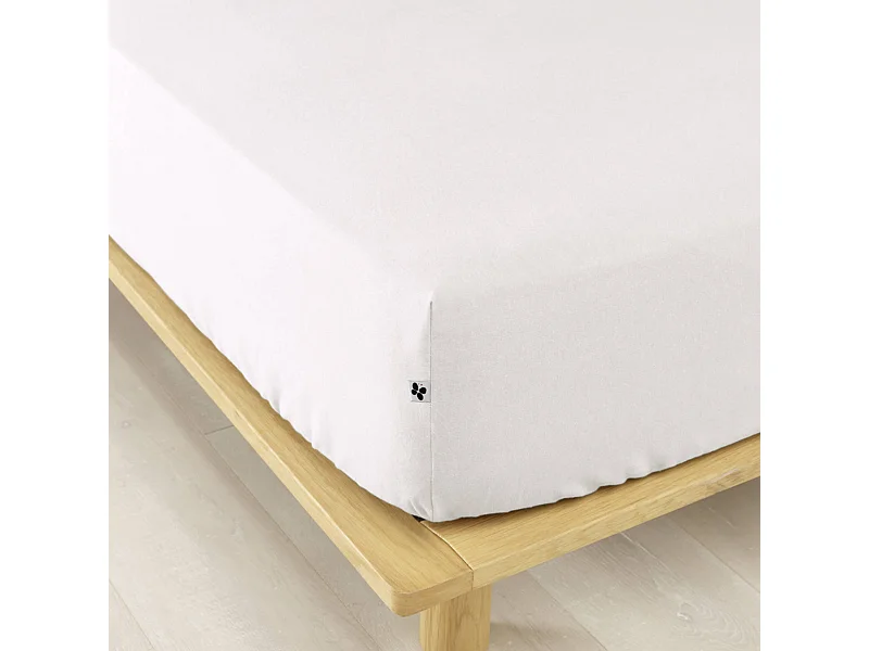 Drap housse flanelle blanc 140x190 cm
