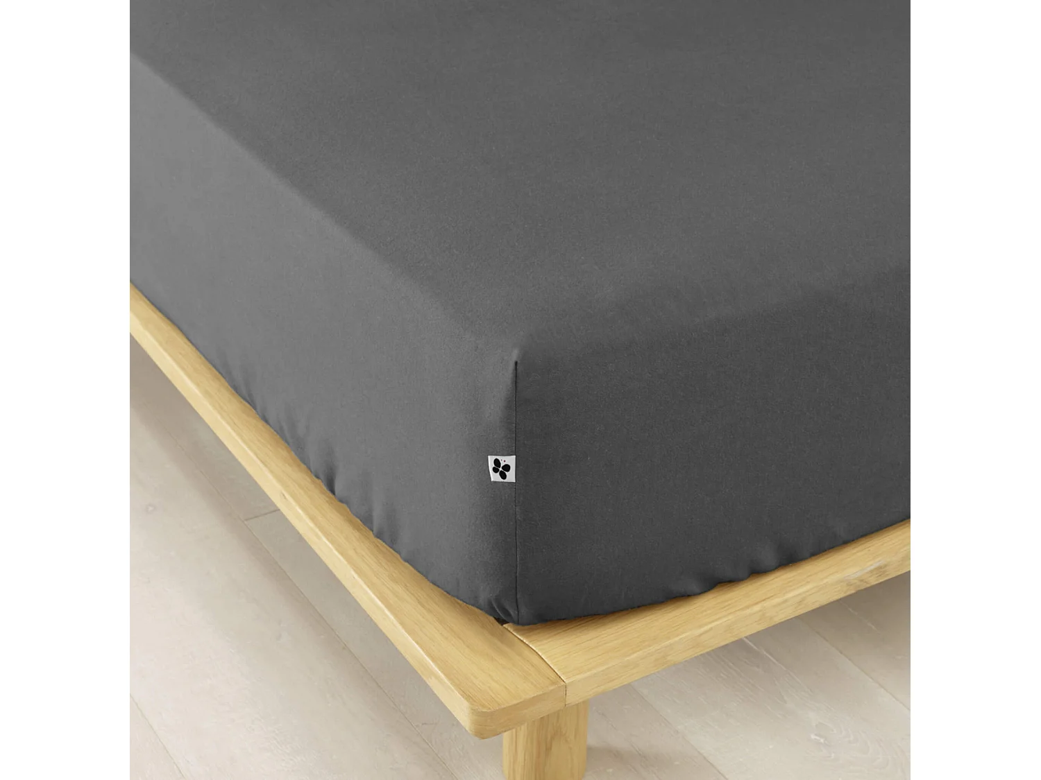 Drap housse flanelle anthracite 140x190 cm
