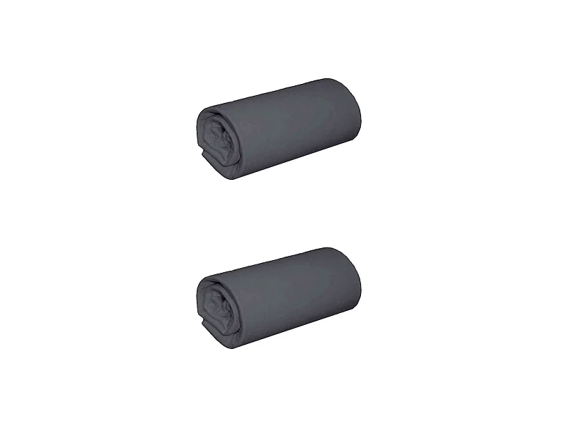 Lot de 2 draps housses jersey anthracite bonnet 30 cm 100% coton biologique 160x190/200