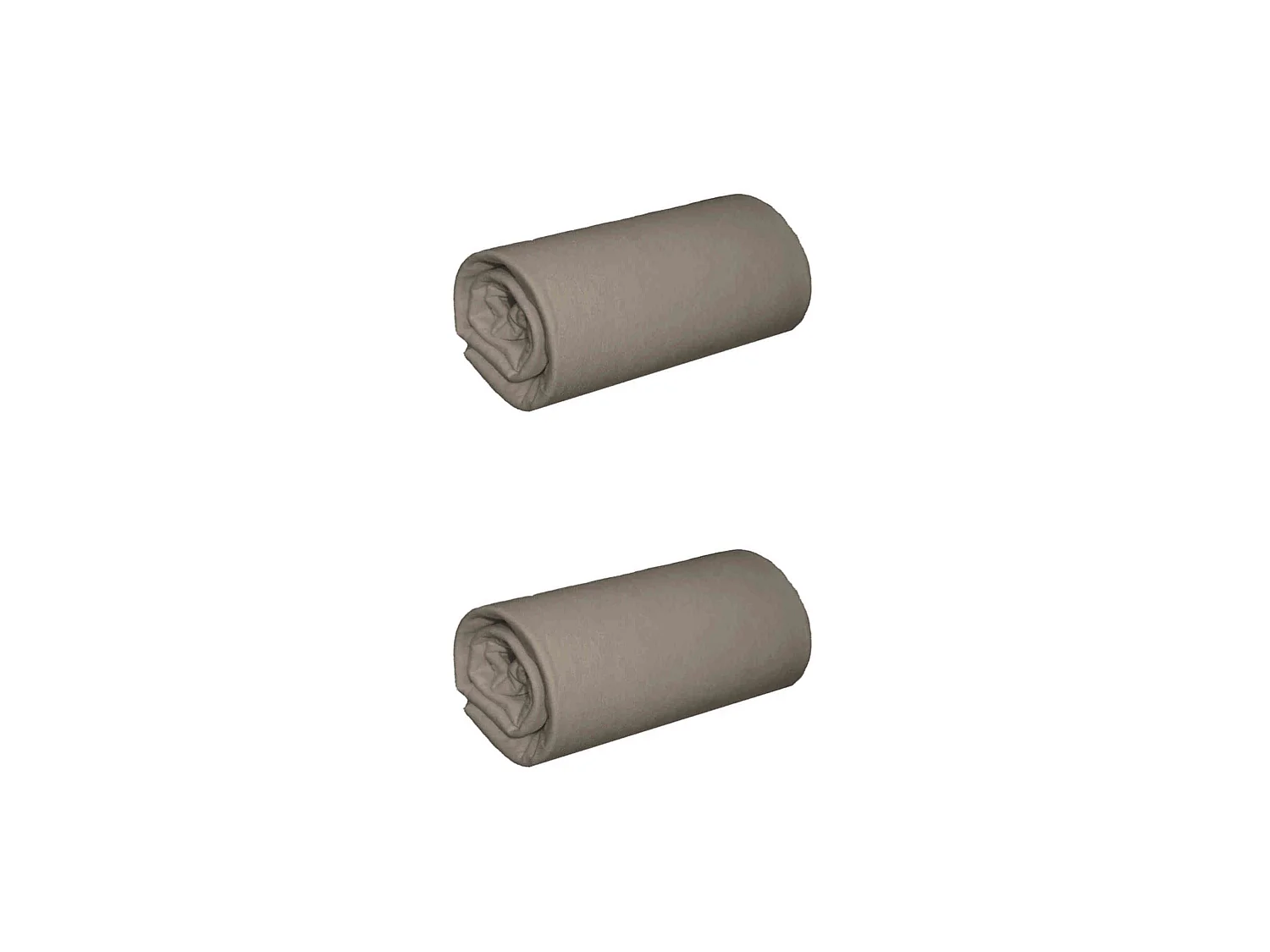 Lot de 2 draps housses jersey taupe bonnet 30 cm 100% coton biologique 80x200