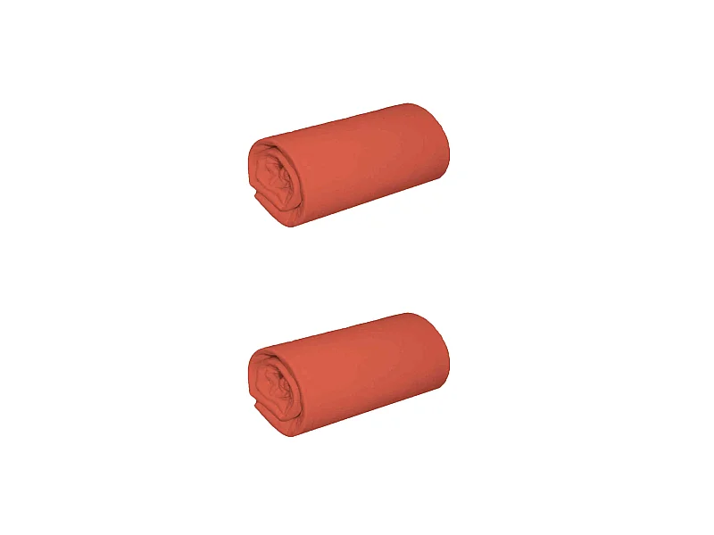 Lot de 2 draps housses jersey orange terracotta bonnet 30 cm 160x190/200