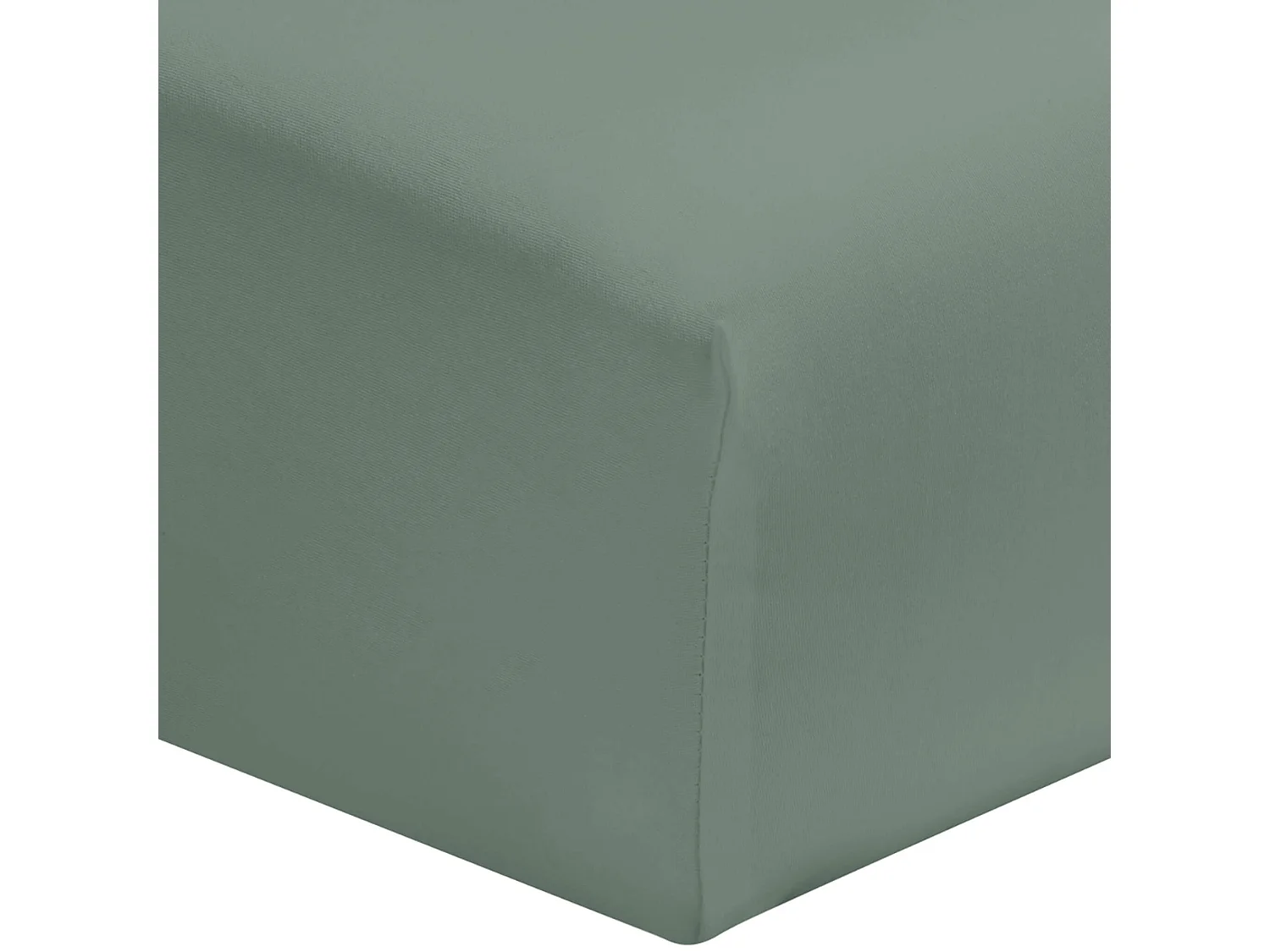 Drap housse vert de gris 100% coton bonnet 40 cm 140x190 cm