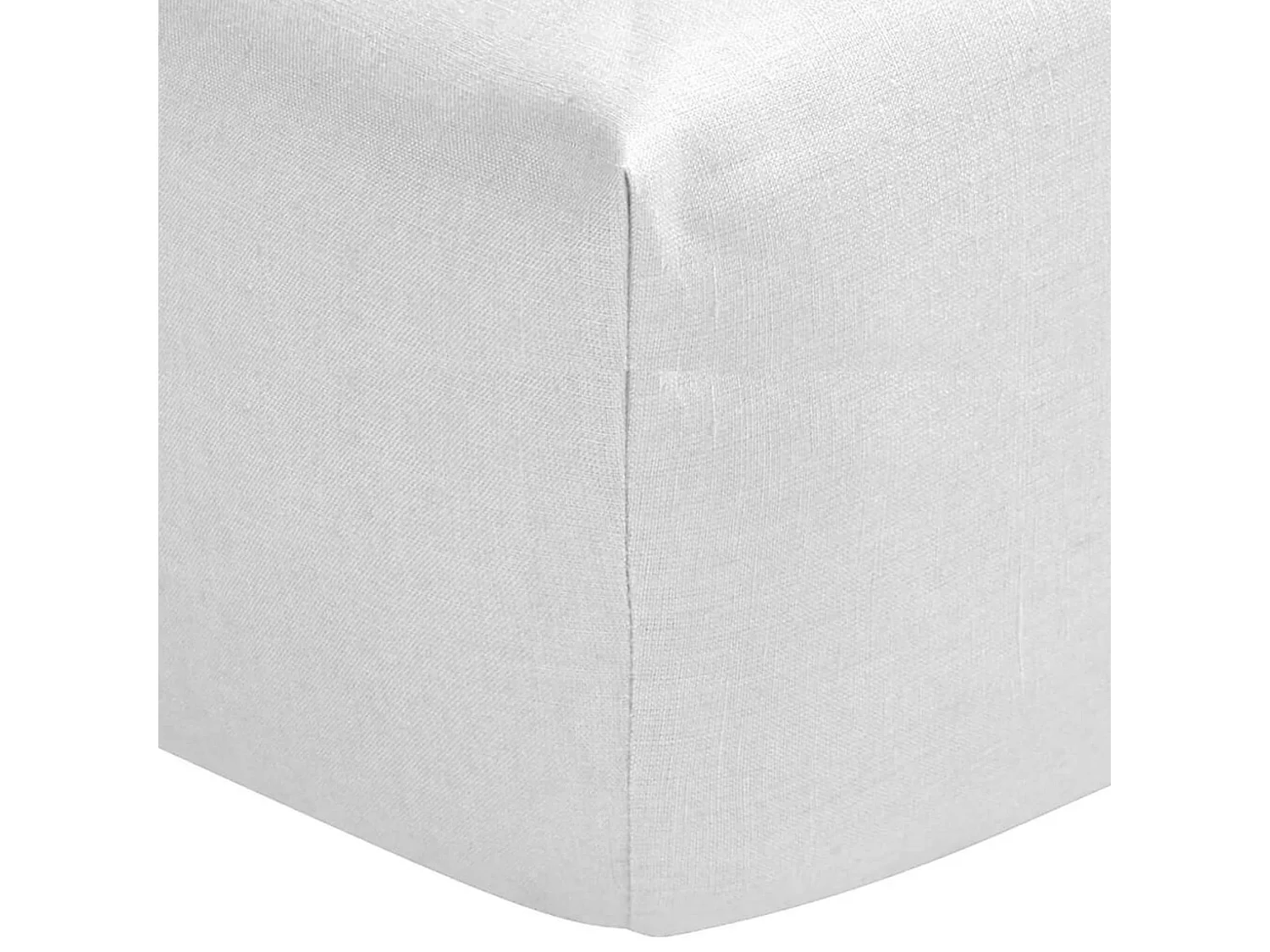 Drap housse blanc 100% lin bonnet 40 cm 140x190 cm