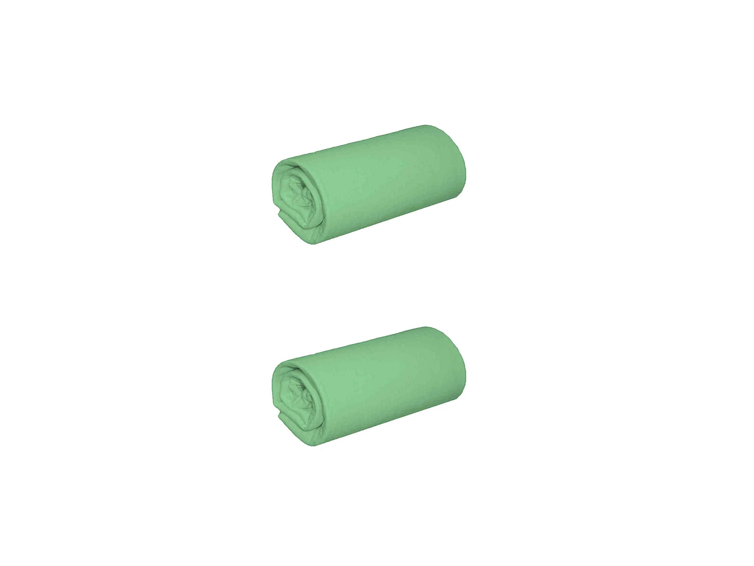 Lot de 2 draps housses jersey vert jade bonnet 30 cm 100% coton biologique 180x190/200