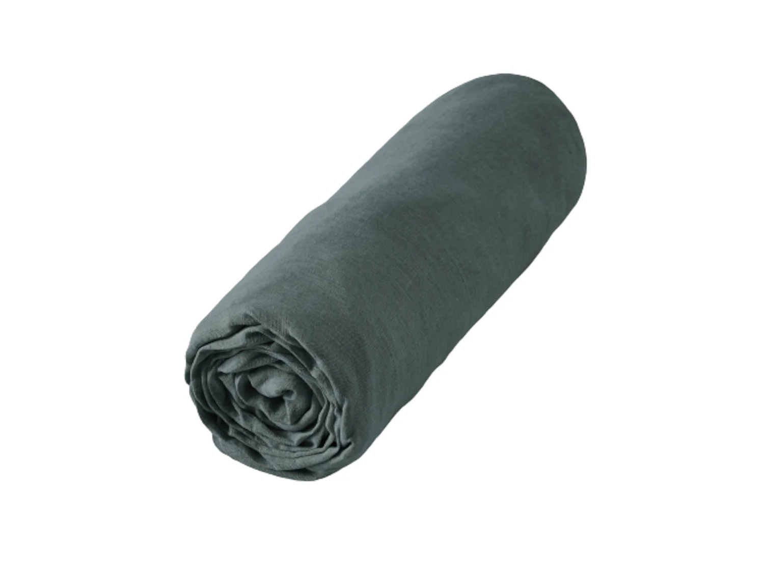 Drap housse lin lavé gris foncé 180x200