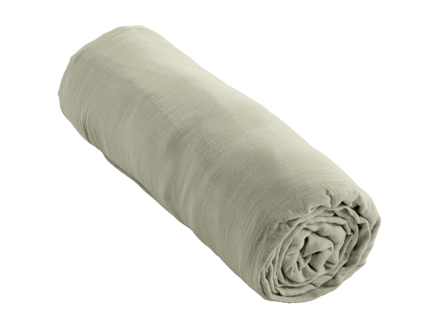 Drap housse double gaze de coton vert d'eau 140x190 cm