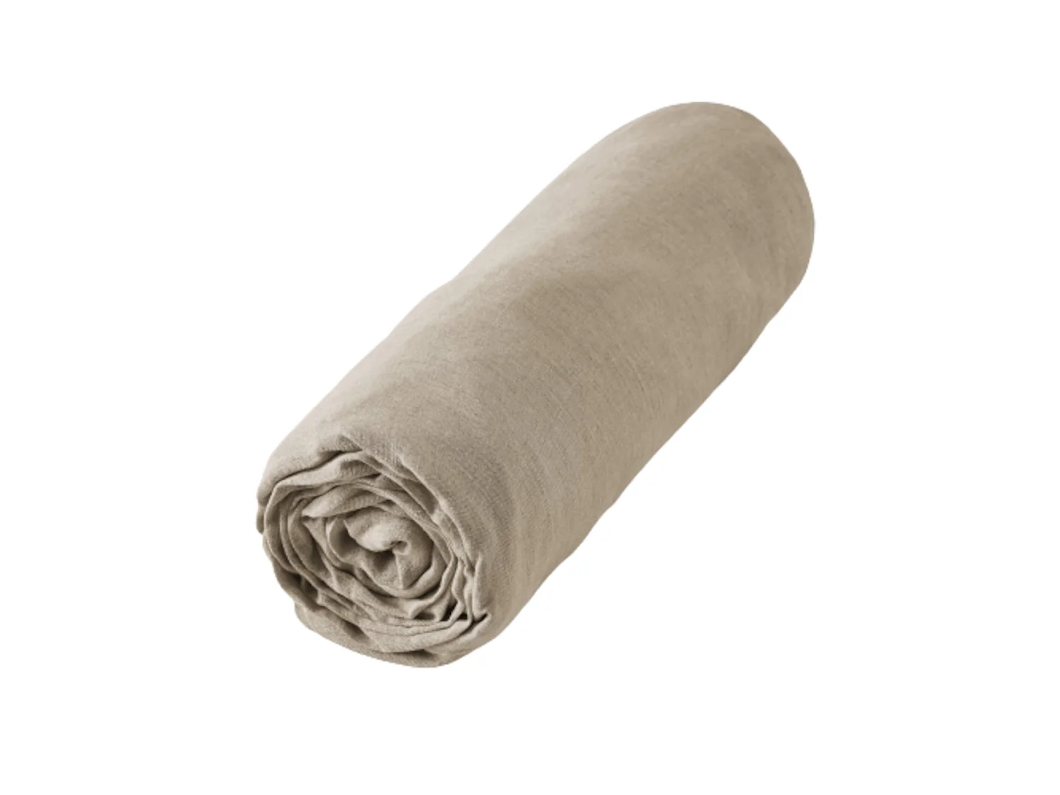 Drap housse lin lavé beige 140x190