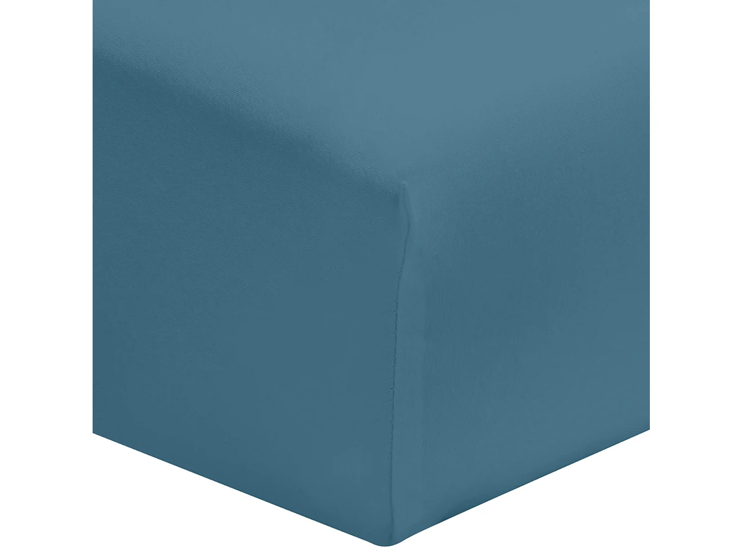 Drap housse bleu minéral 100% coton biologique bonnet 30 cm 90x190 cm