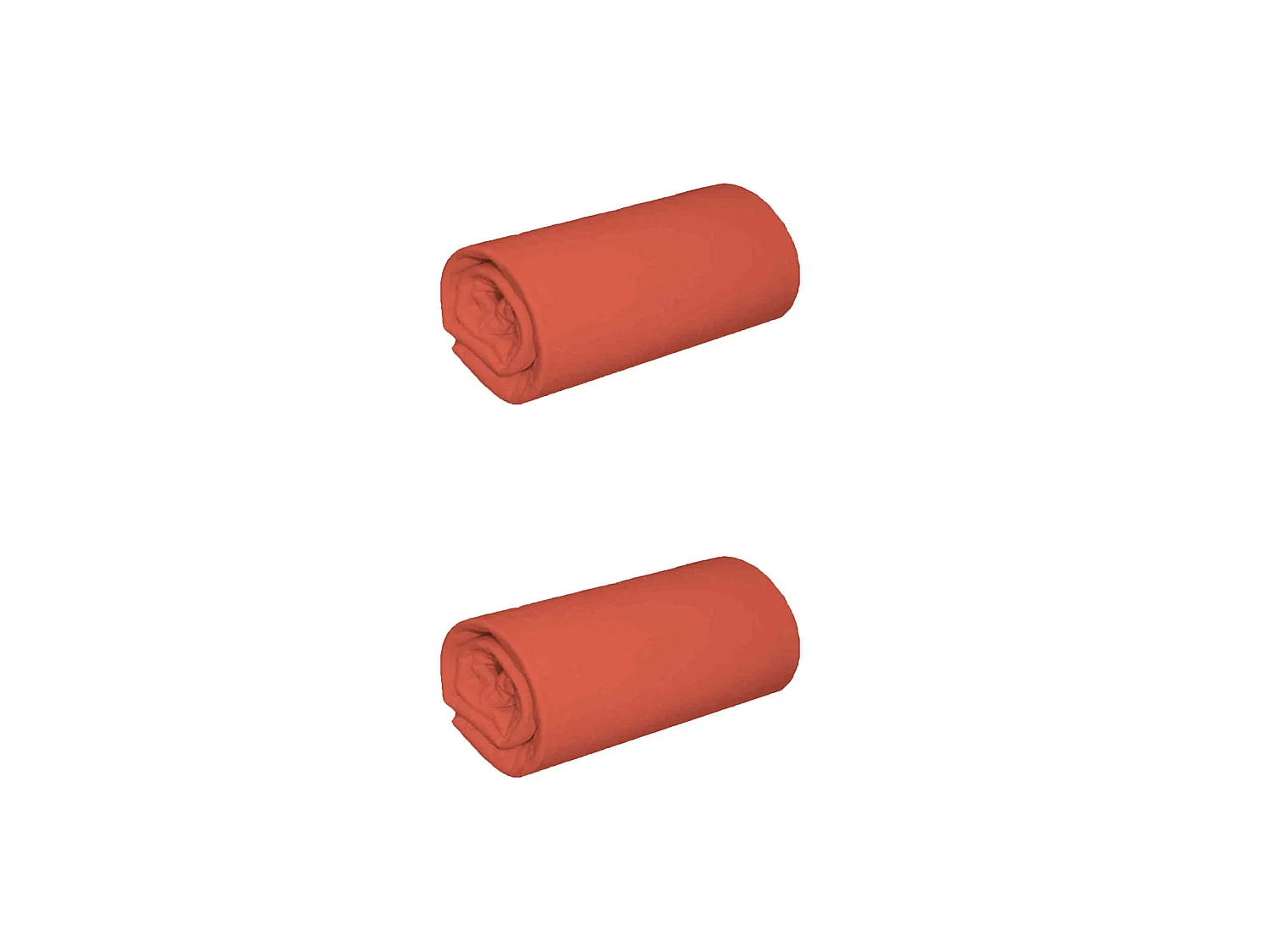 Lot de 2 draps housses jersey orange terracotta bonnet 30 cm 90x200