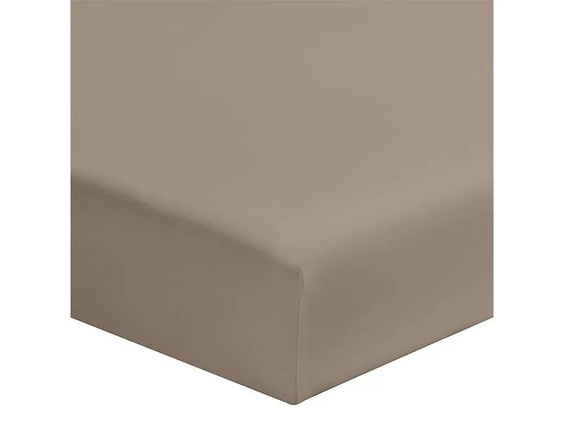 Drap housse biscuit 100% coton bonnet 30 cm 140x190 cm