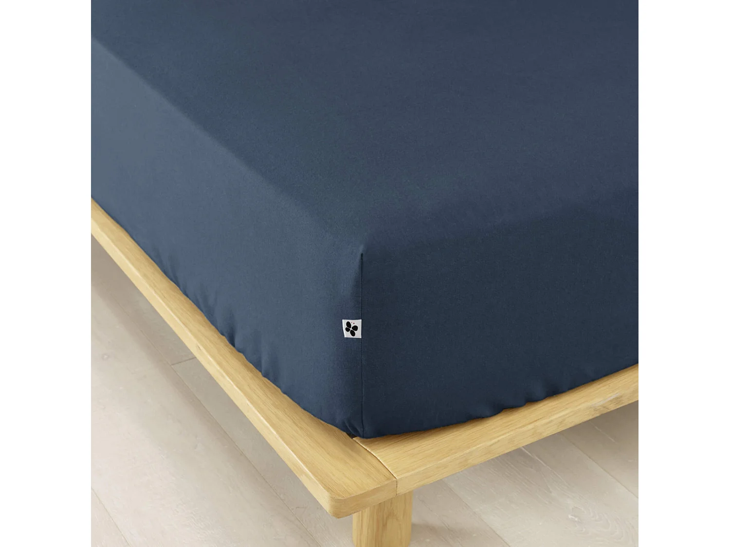 Drap housse flanelle marine 180x200 cm