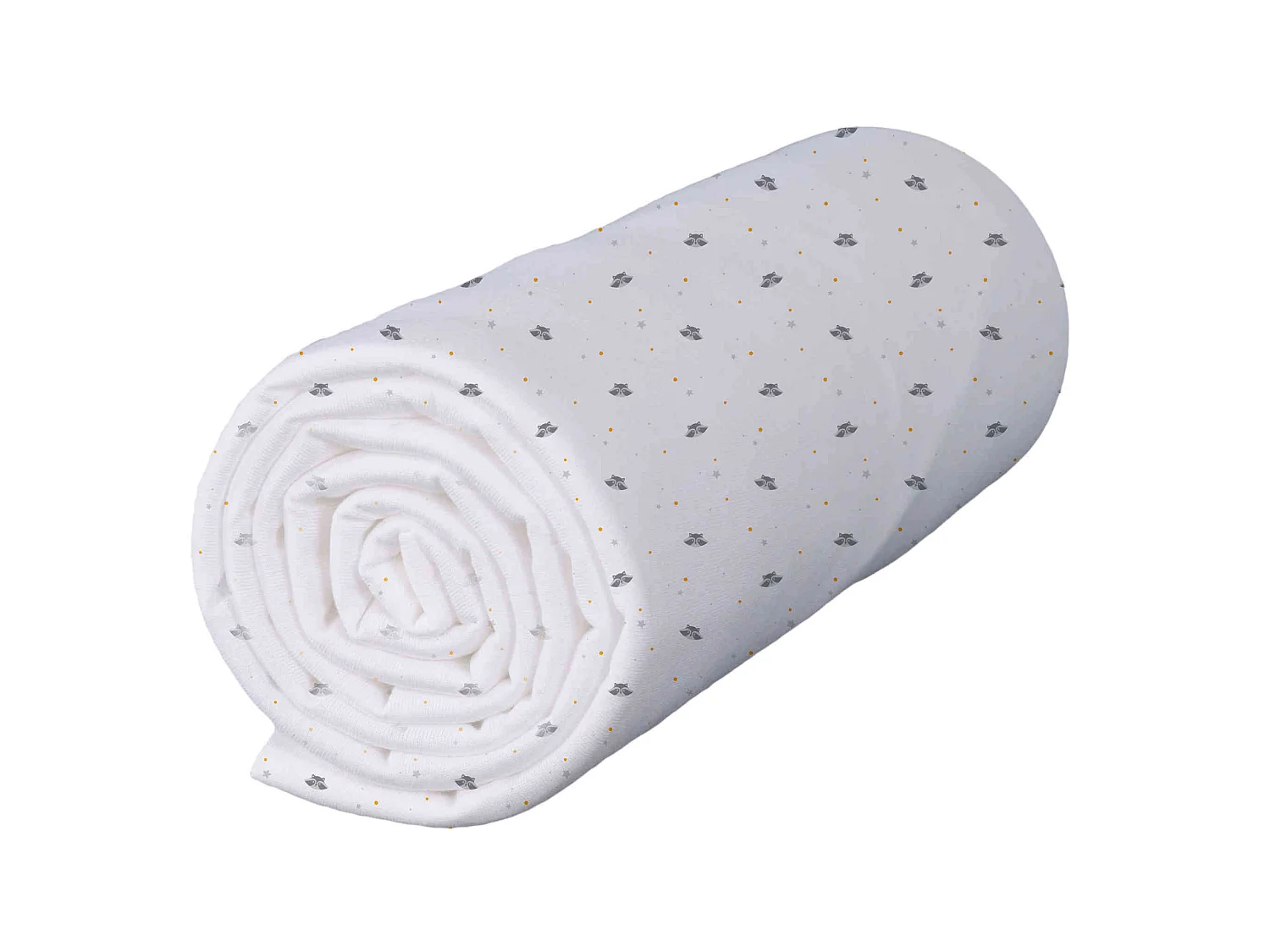 Lot de 2 draps housses bébé en jersey bio jaune maïs imprimé raton laveur 70x140 cm