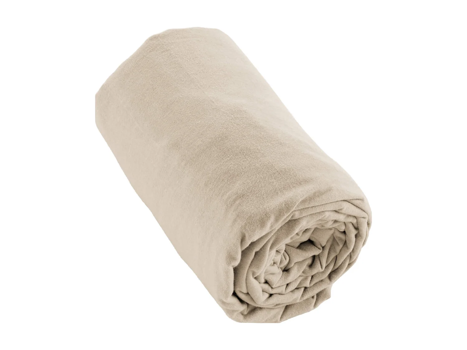Drap housse flanelle beige 140x190 cm