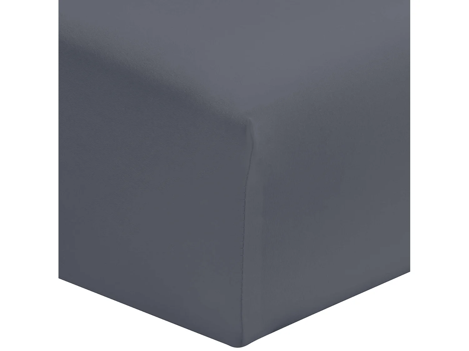 Drap housse percale gris ardoise bonnet 30 cm 140x200