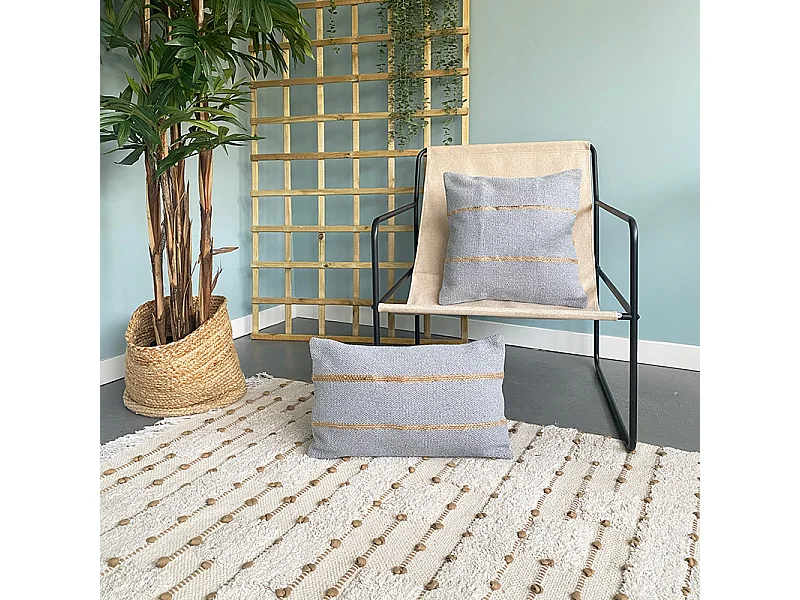 Housse de Coussin en Coton et Jute Tasunka 30x50 30x50 Gris