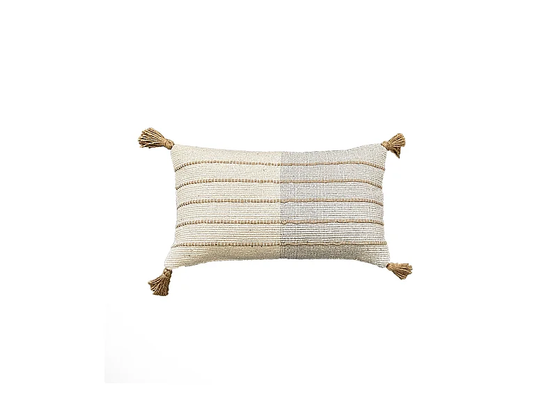 Housse de coussin en coton avec jute Aqu 30x50 Bleu