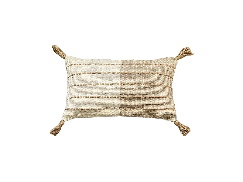 Katoenen kussenhoes met jute Aqu 30x50 Bruin