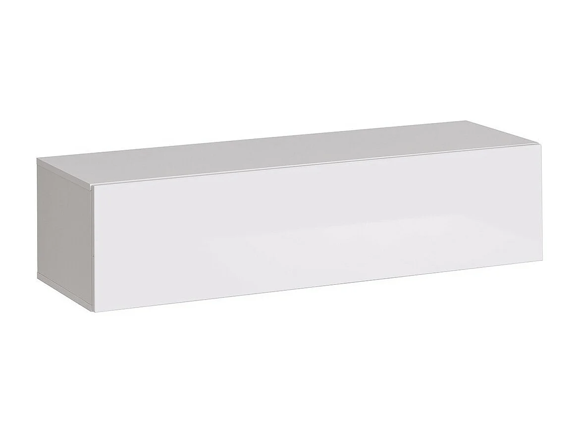 Meuble TV suspendu 120 cm – Blanc – Collection SWITCH – Finitions brillantes – Design moderne