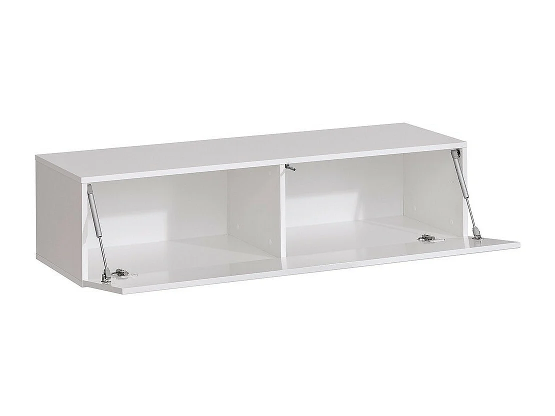 Meuble TV suspendu 120 cm – Blanc – Collection SWITCH – Finitions brillantes – Design moderne