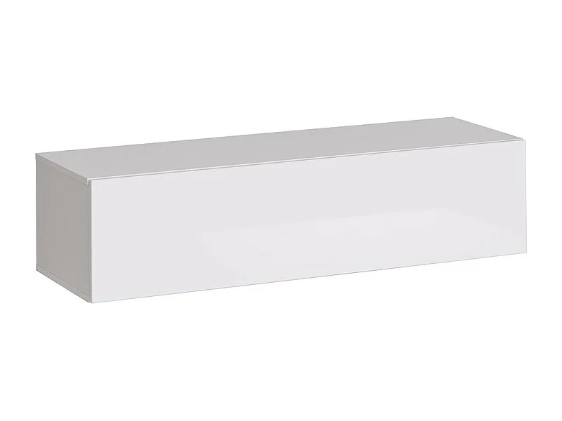 Móvel suspenso para TV 120cm na cor branca coleção SWITCH. Acabamentos brilhantes.