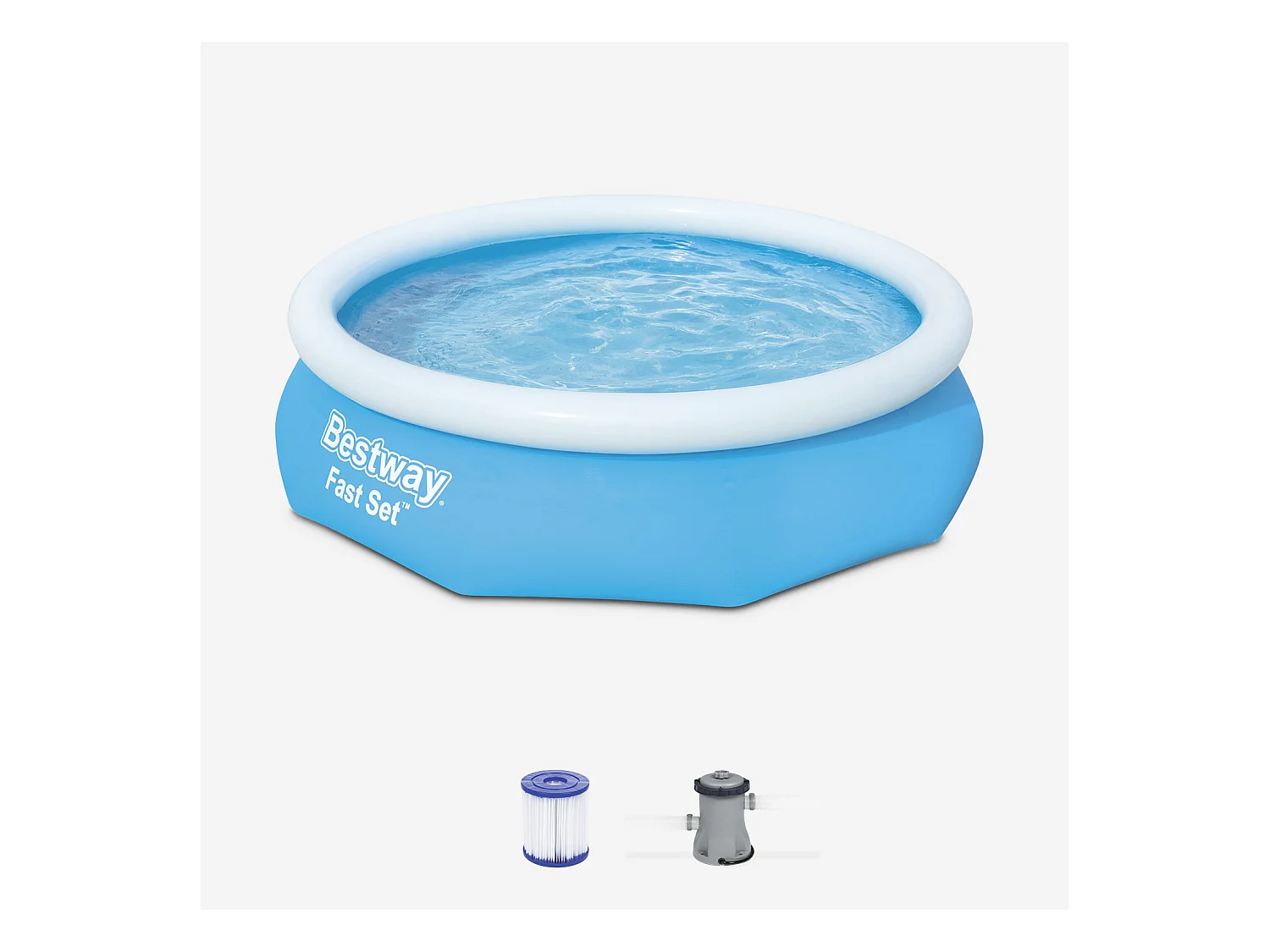 Piscine Autoportante Bestway Fast Set 305x76 cm Filtre à Cartouche de 1.249 litres/heure
