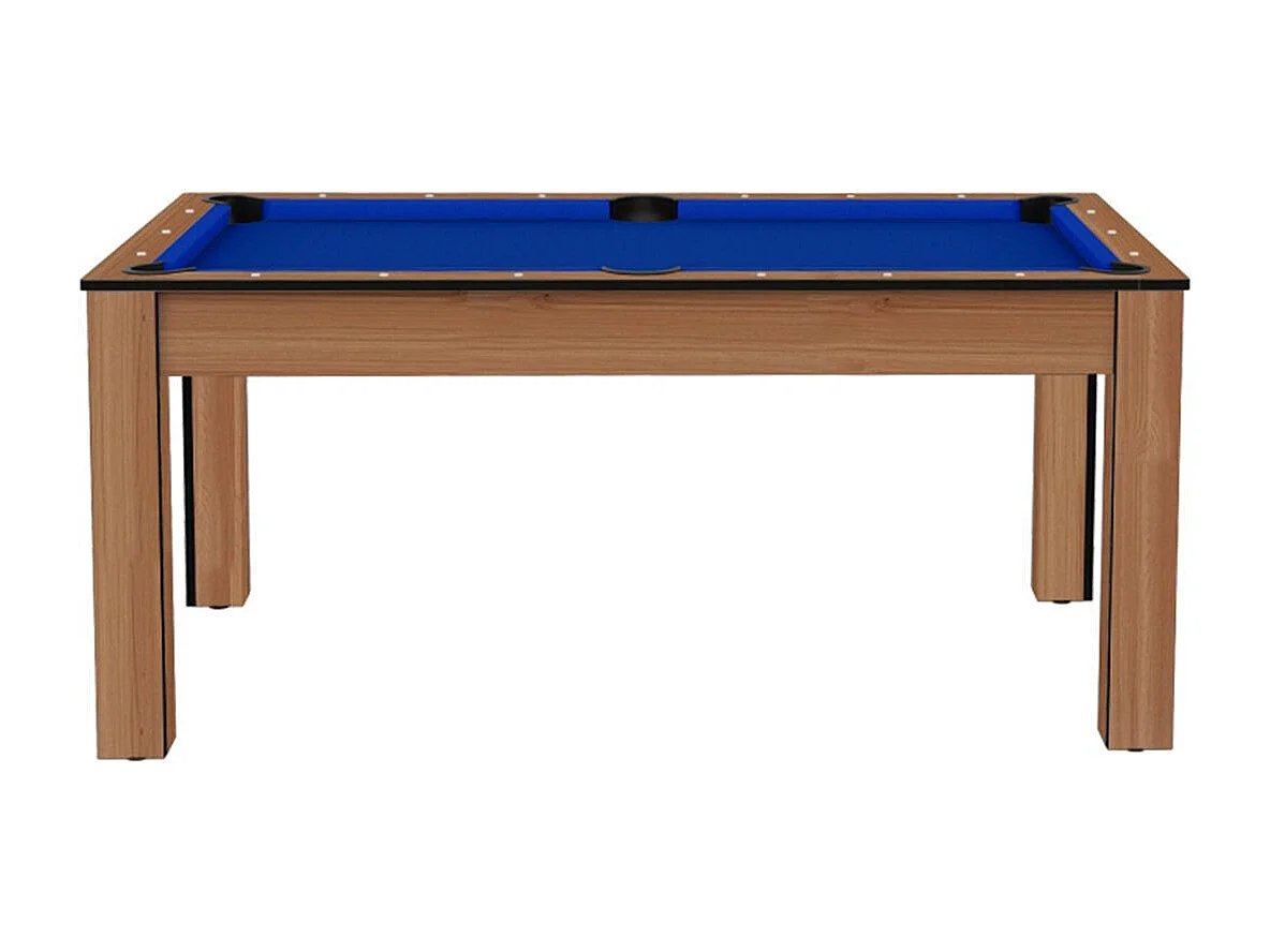 Table de Billard Convertible "Ohio" 185cm Hêtre & Bleu