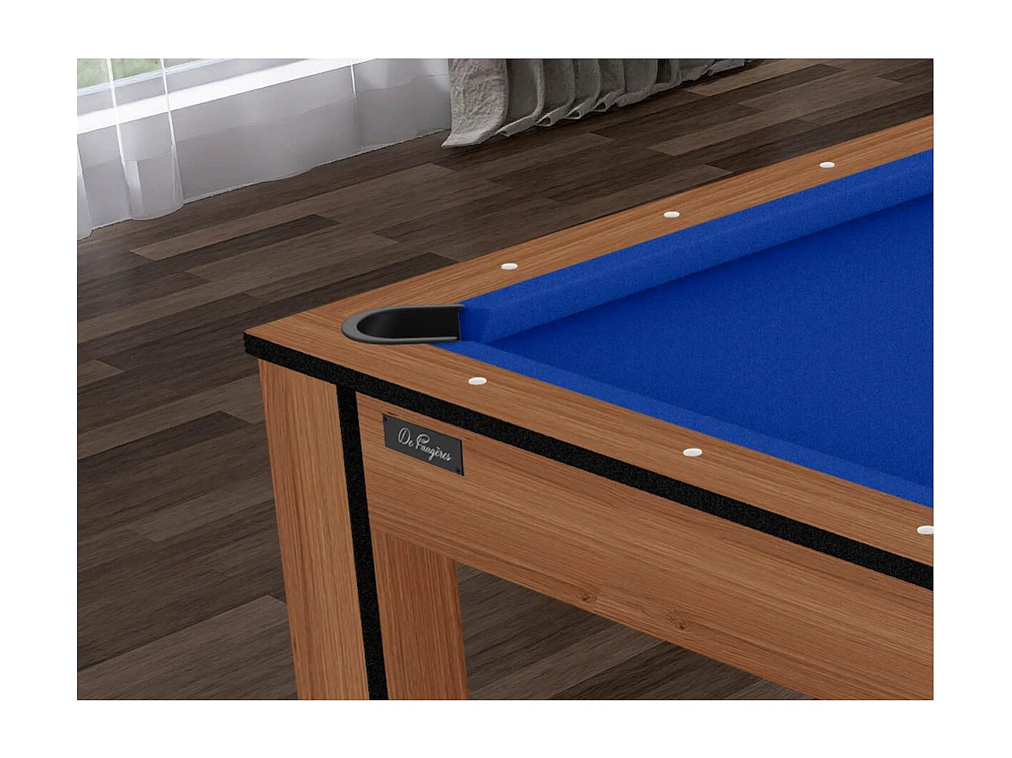 Table de Billard Convertible "Ohio" 185cm Hêtre & Bleu