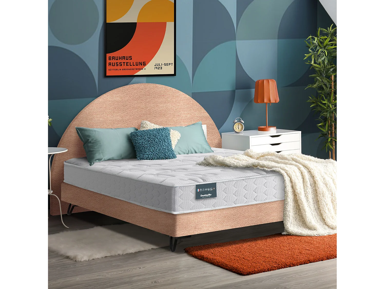 Matelas Dunlopillo 100% latex ferme 7 zones 20cm DAHLIA 140x190