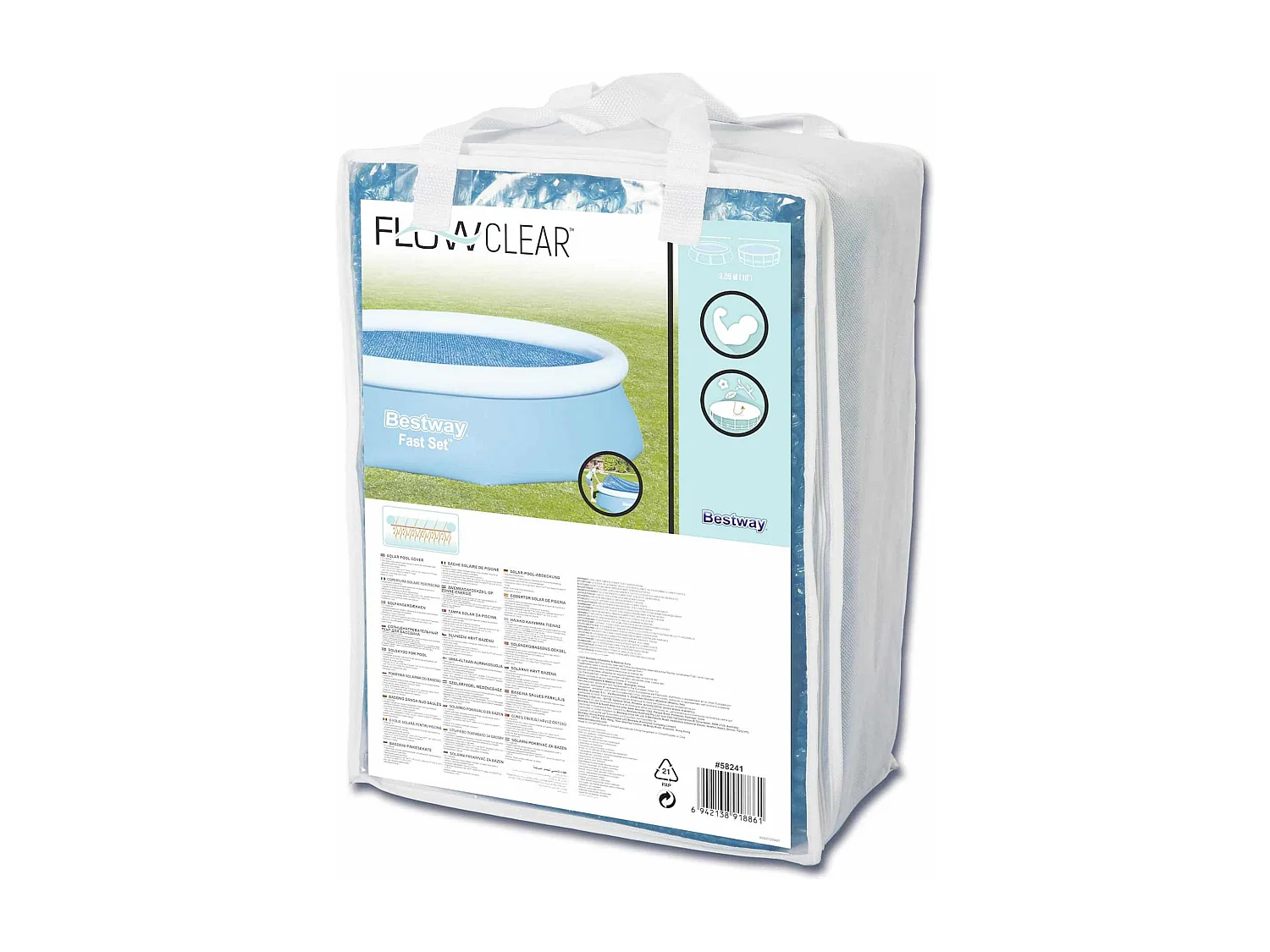 Bâche Solaire pour Piscine Hors-sol Bestway Ø289 cm Ronde