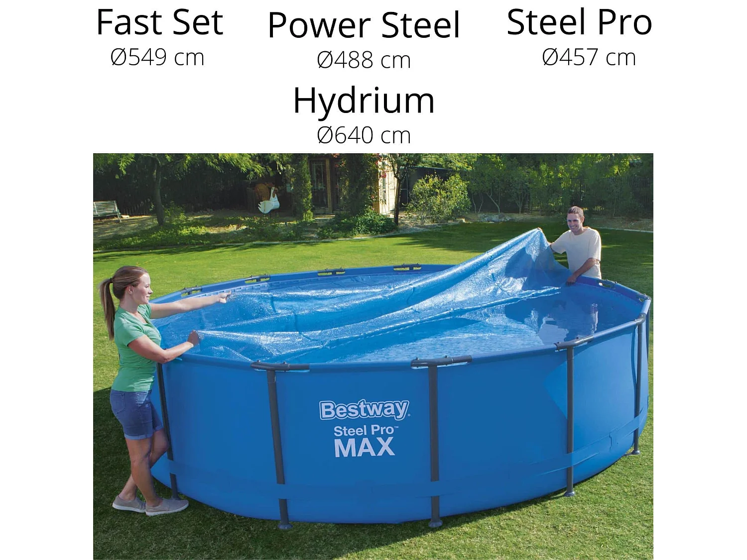 Solar-Poolabdeckung Flowclear Rund 462 cm Blau