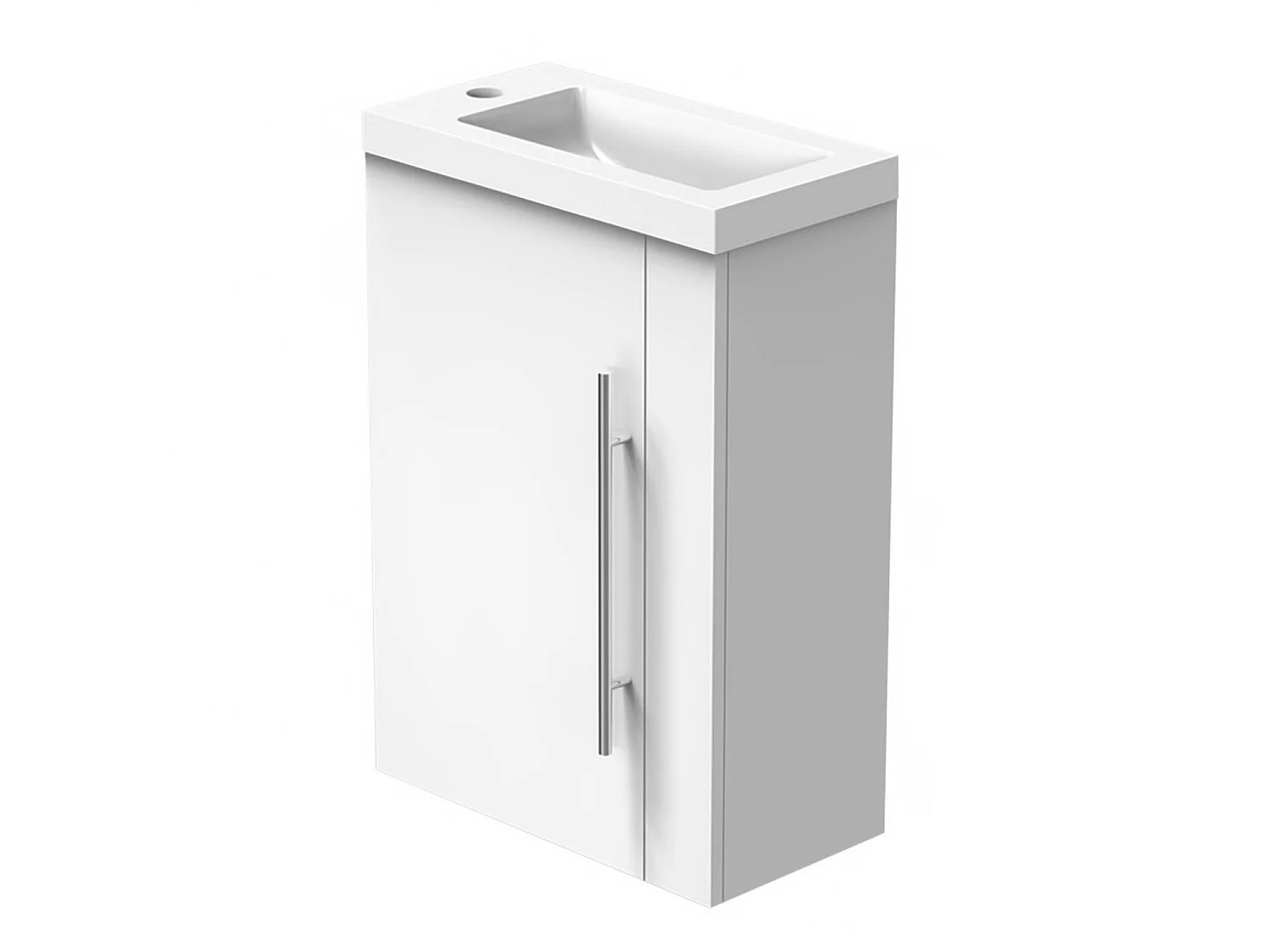 Meuble lave-mains l.44 x H.60 x P.23 Blanc, Aica
