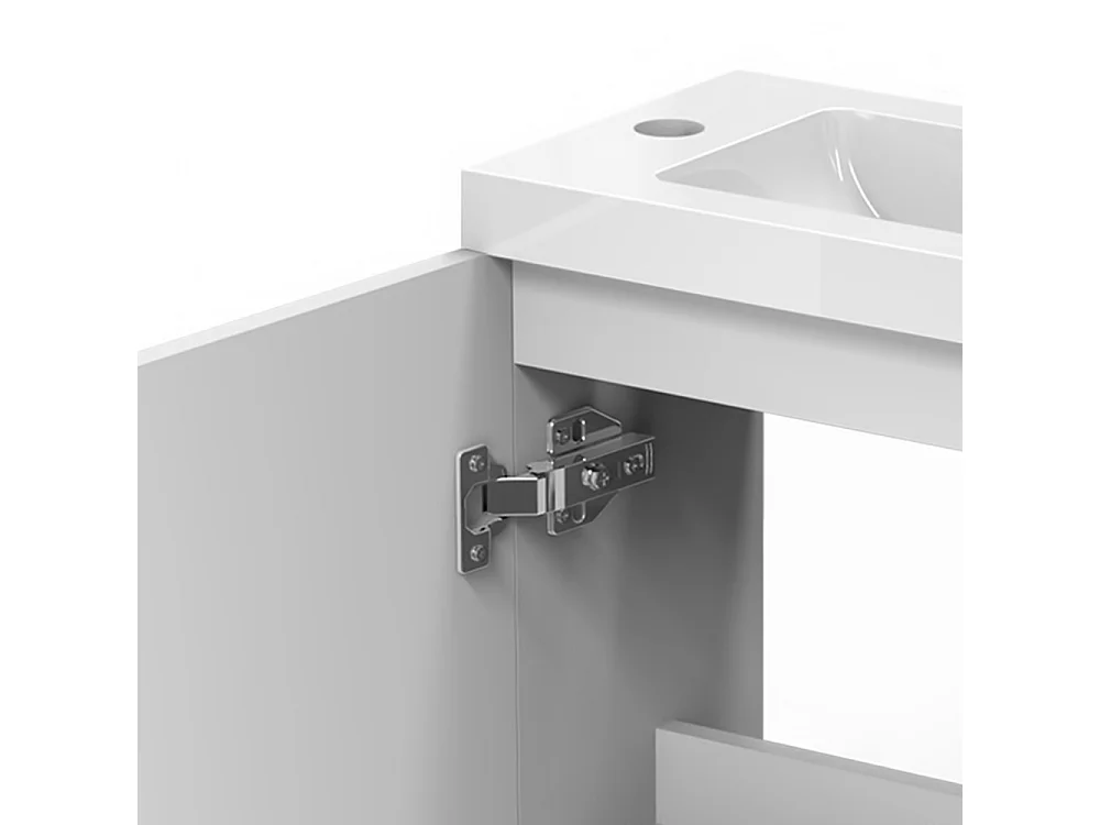 Meuble lave-mains l.44 x H.60 x P.23 Blanc, Aica