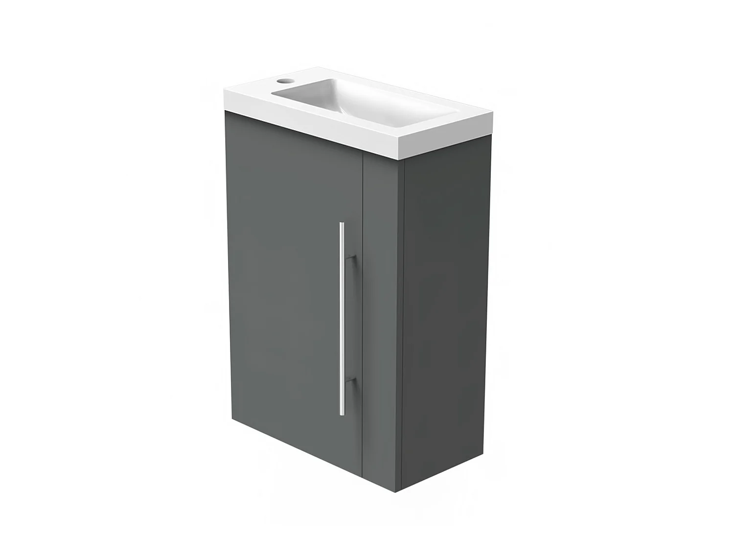 Meuble lave-mains l.44 x H.60 x P.23 Anthracite, Aica
