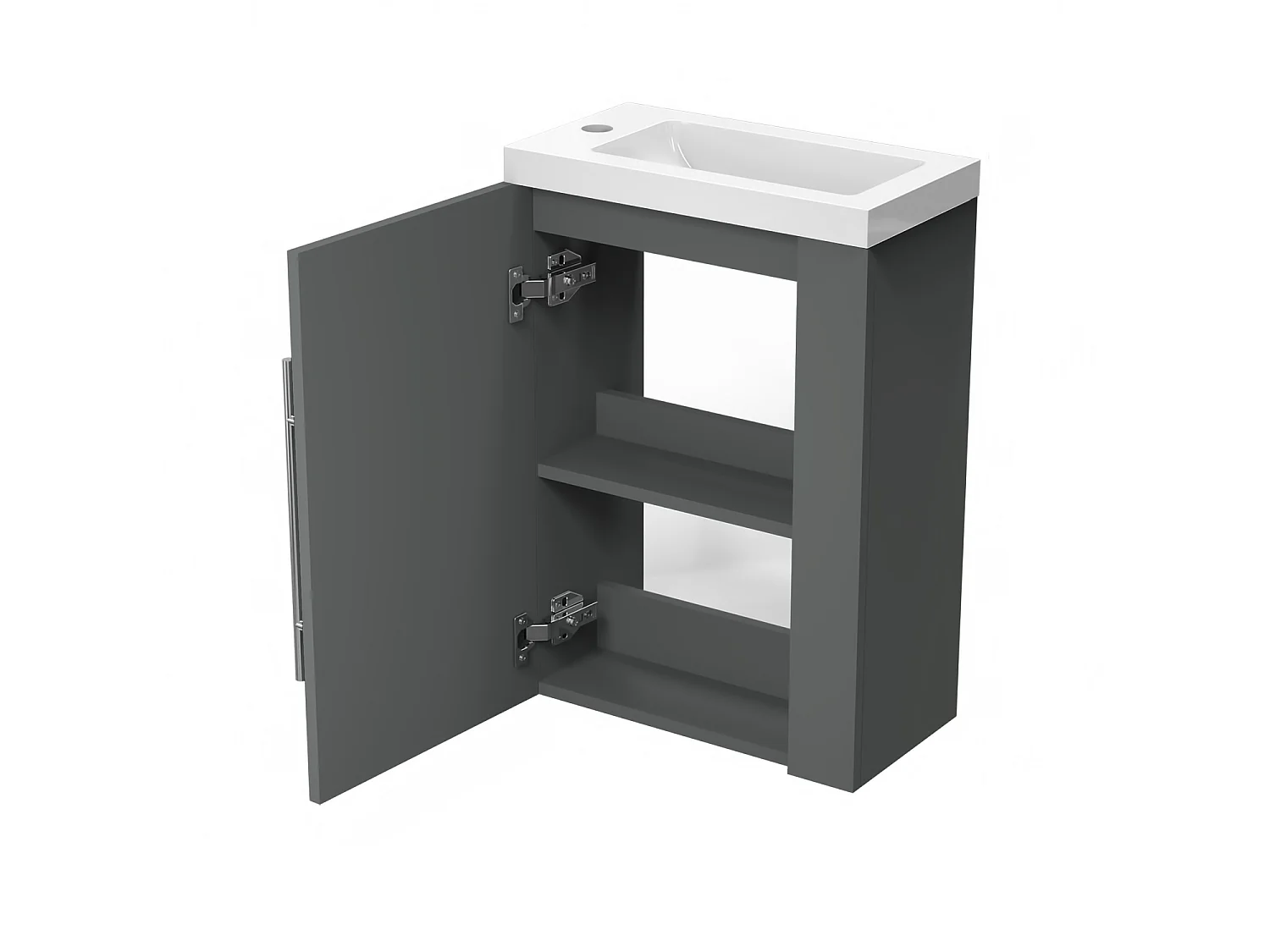 Meuble lave-mains l.44 x H.60 x P.23 Anthracite, Aica