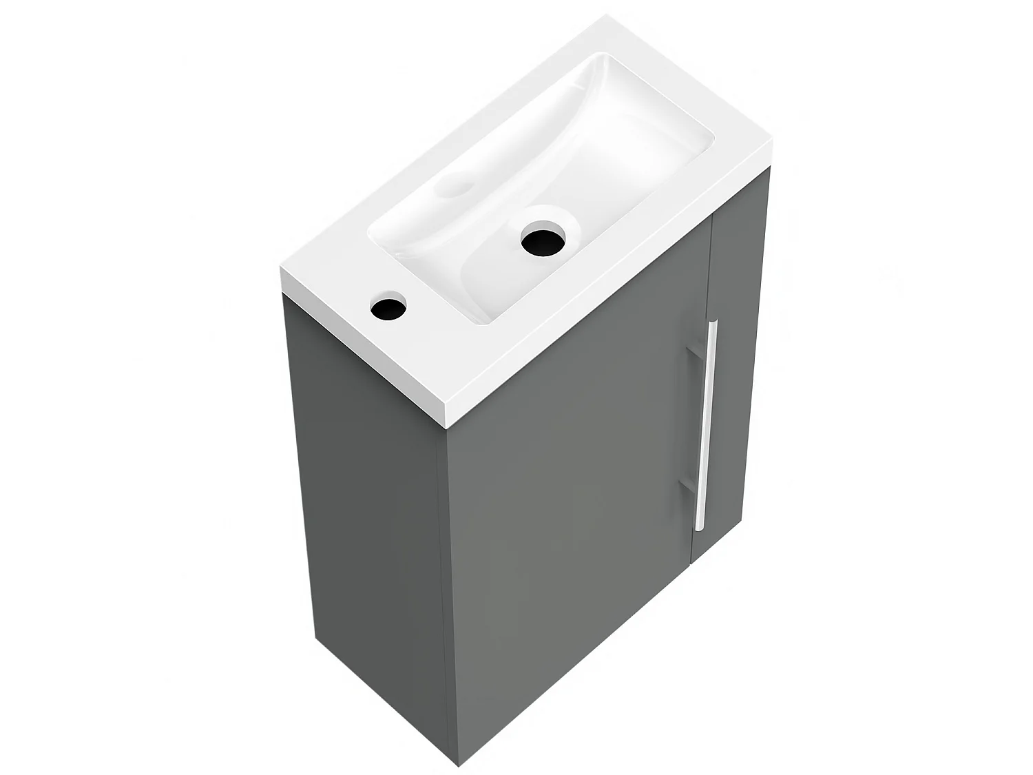 Meuble lave-mains l.44 x H.60 x P.23 Anthracite, Aica