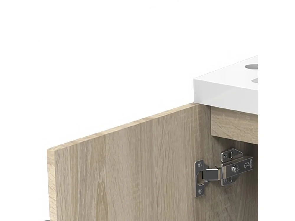 Meuble lave-mains l.44 x H.60 x P.23 Chêne Wotan, Aica