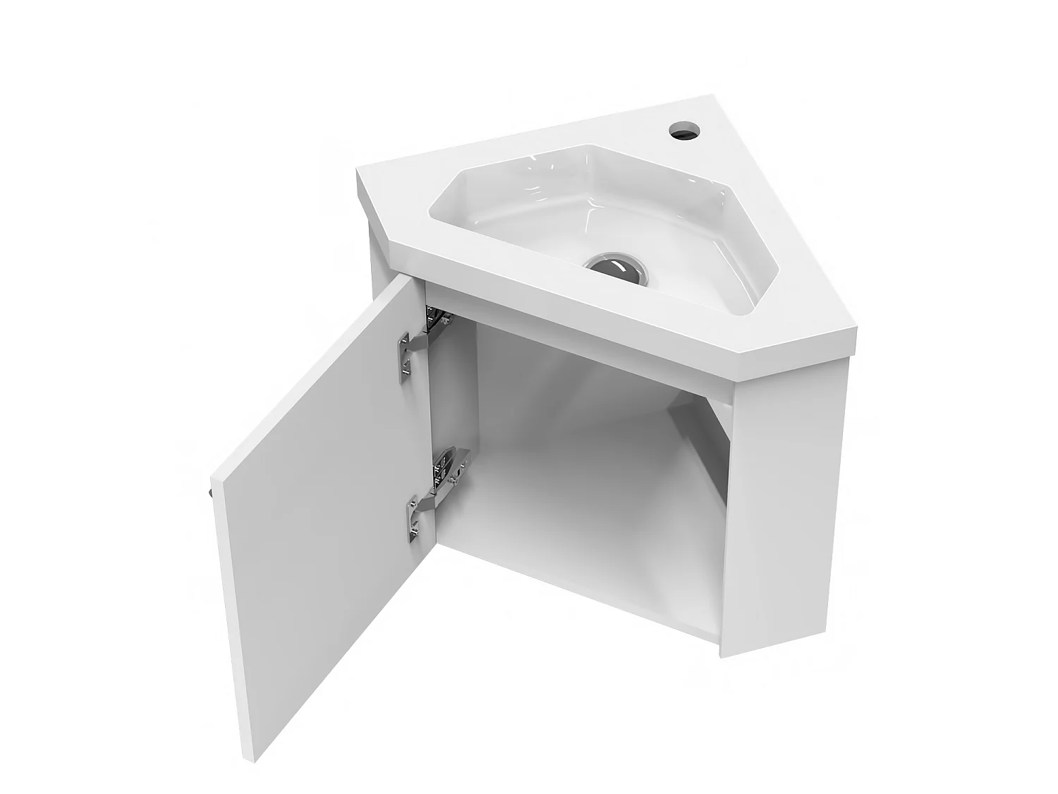 Meuble lave-mains l.39.5 x H.39.5 x P.42 Blanc assemblé, Aica