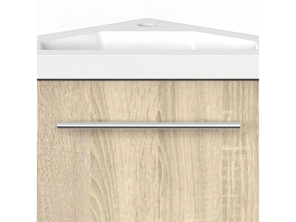 Meuble lave-mains l.39.5 x H.39.5 x P.42 Chêne Wotan assemblé, Aica