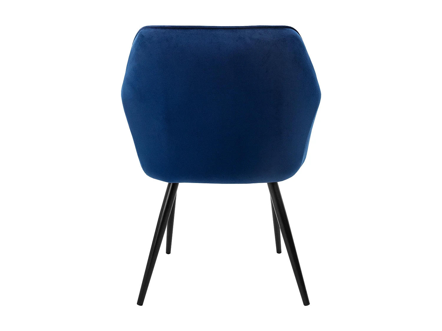 Juego 4 sillas de comedor / salón de terciopelo azul oscuro patas de acero 80cm