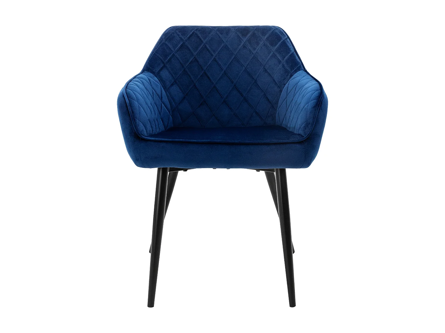 Lot 6x chaises de salle à manger rembourré en velours fauteuils salon bleu foncé