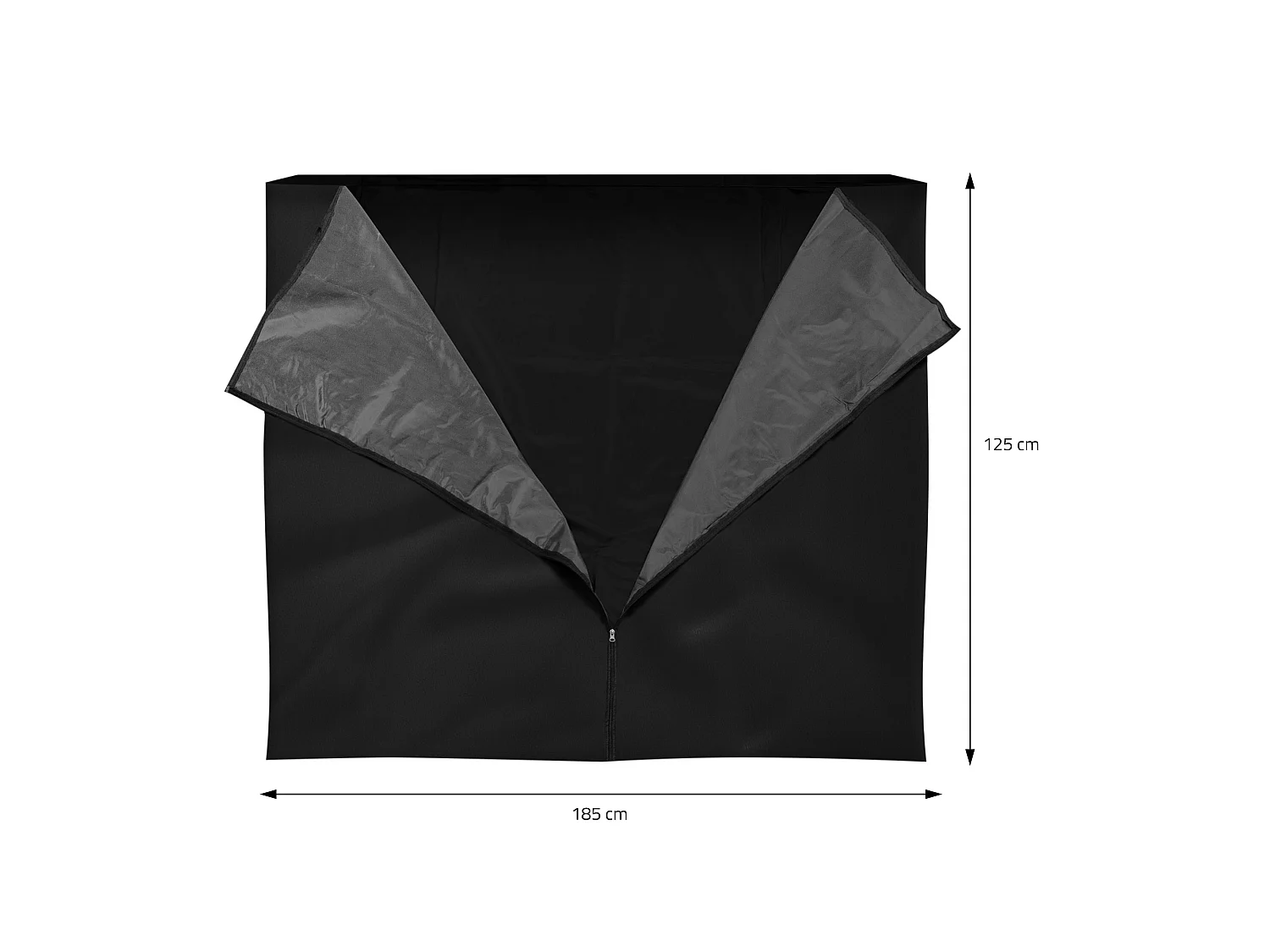 Housse d'étagère bois de cheminée 185L x 125H cm noir bâche de protection pluie