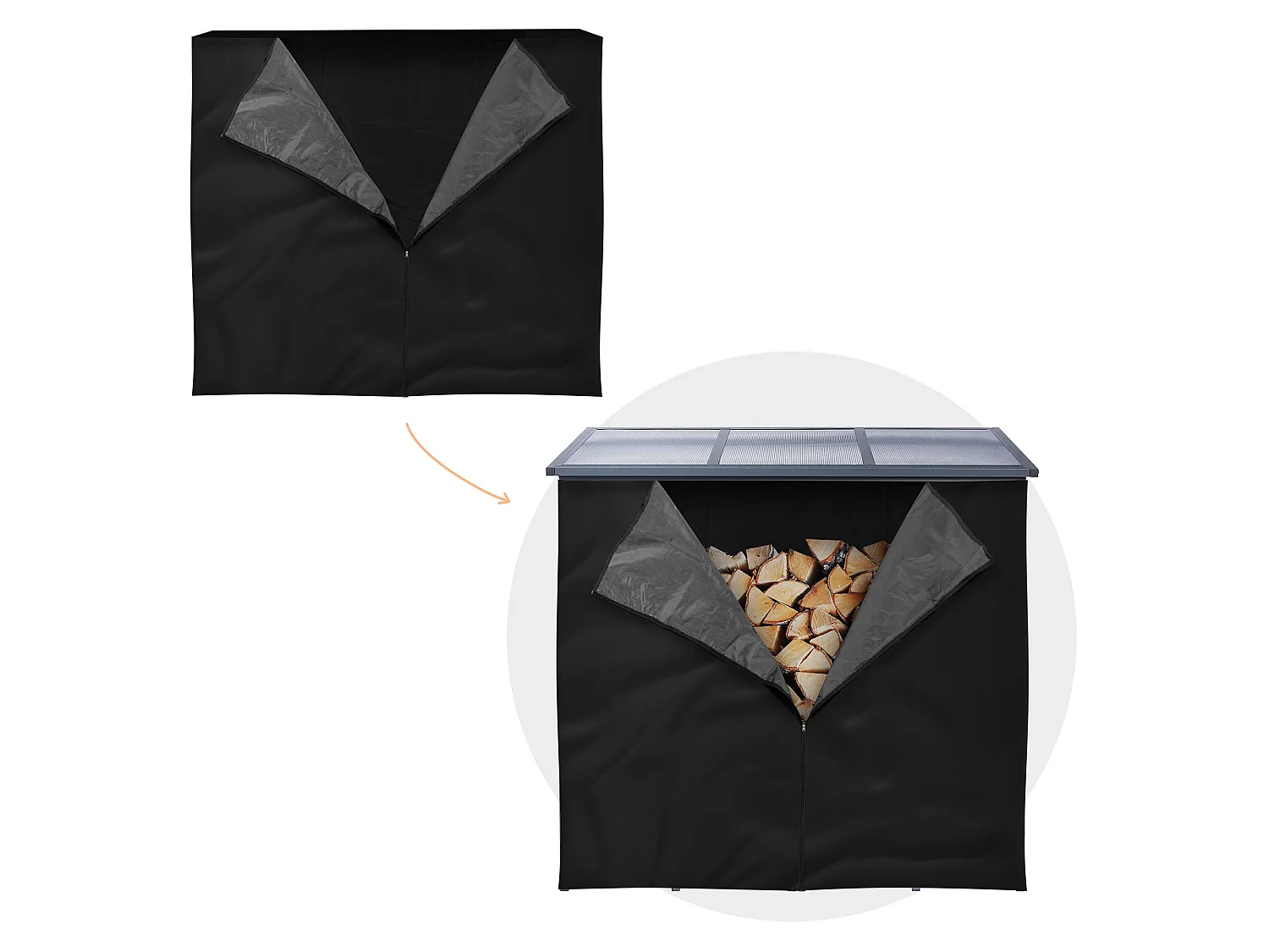 Cubierta protectora Estante para leña Cubierta del estante para leña Protección