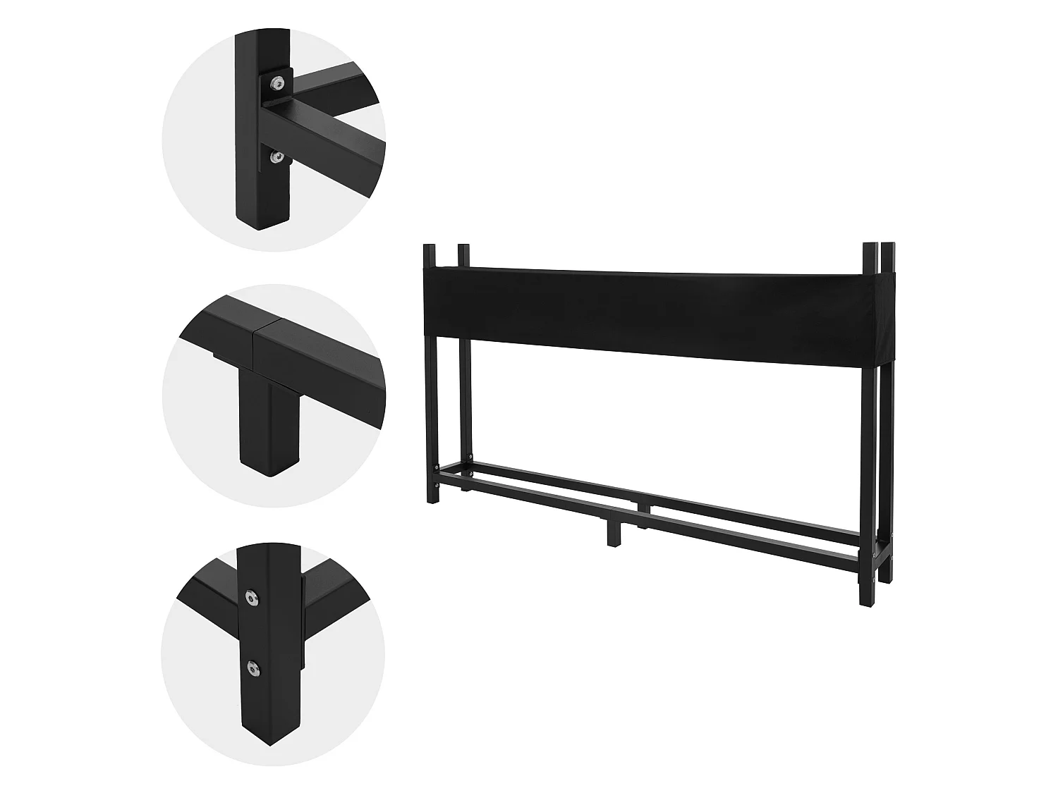 Estante para leña con tapa Estante para leña Ayuda para apilar leña