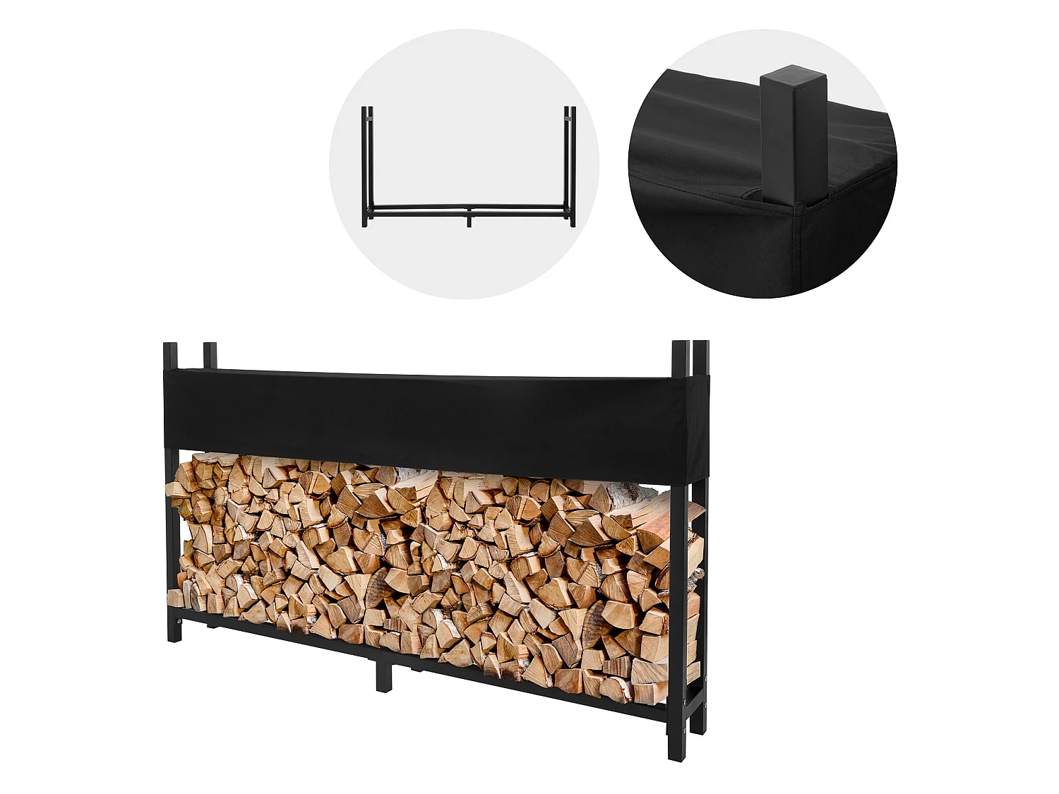 Scaffale per legna da ardere con coperchio Scaffale per legna da ardere Aiuto pe